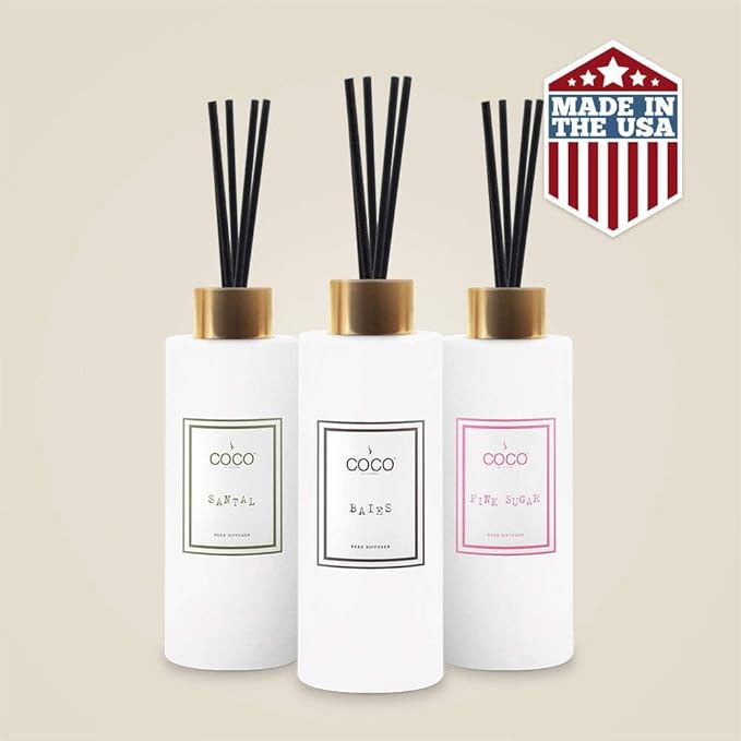 COCO by Stone 5oz Reed Diffuser (White Tea) – Luxury Scented Oil Diffuser for Home Aromatherapy, Long-Lasting Vegan Fragrance, Elegant Home Décor and Air Freshener