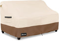 2-Seater Patio Loveseat Cover,60W x 34D x 30H Inches Outdoor Couch Cover,100% Waterproof Heavy Duty Patio Sofa Covers,Patio Furniture Covers,Beige&Brown