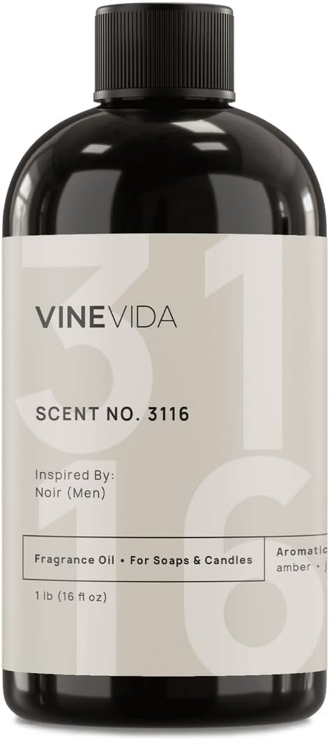 VINEVIDA Scent NO. 3116 Fragrance Oil - 16oz (1lb) - Inspired by: Noir (Men) Fragrance Oil for Candle Making - Made in USA Candle Scents Scents for Soap Making