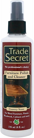 Trade Secret Country Scented Furniture Polish 8 fl oz (236 ml) For Wood Furniture, Pianos, Cabinets, Low VOC, No Wax or Silicone