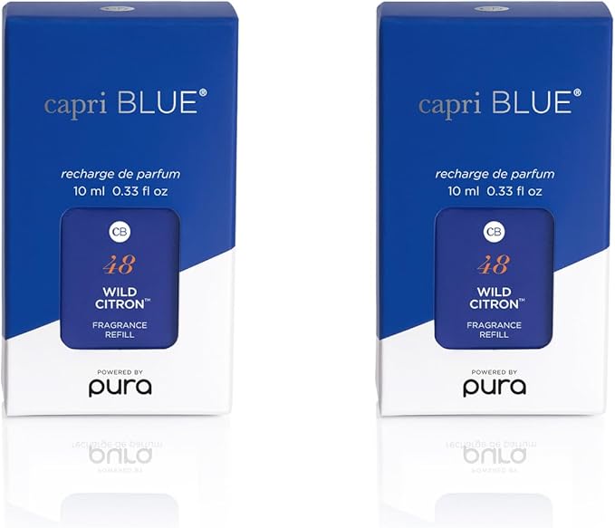 Capri Blue Pura Smart Home Plug-in Diffuser Refills – Includes 2 Capri Blue Pura Refills for Plug in Diffusers for Home - Long Lasting Luxury Scents - Wild Citron (Pack of 2)