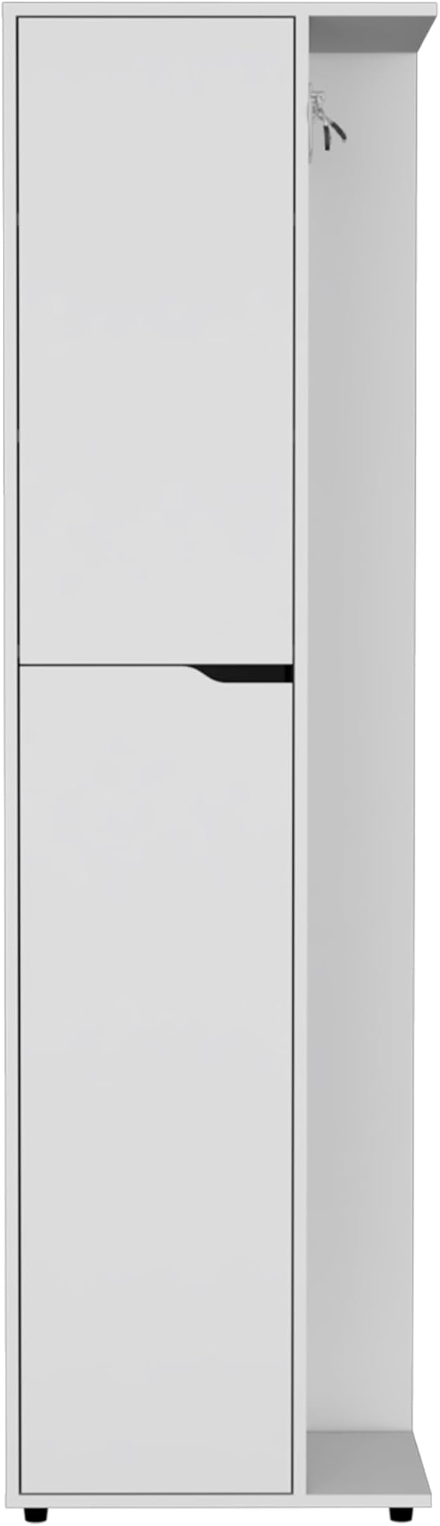 Freestanding Austin Storage Closet in White - Ideal for Organizing Brooms, Cleaning Products, and More with Sturdy Construction
