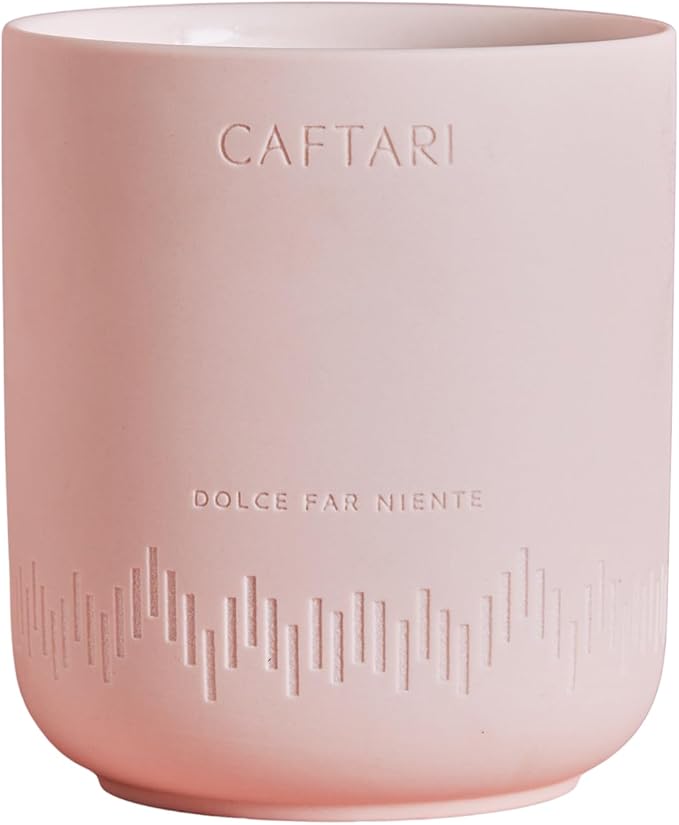 CAFTARI Luxury Aromatherapy Candle | Rose, Sandalwood & Violet Scented | 60 Hour Burn | Clean Coconut Soy Wax | Vegan, Gift-Ready Candle for Upliftment, Presence and Happiness | Dolce Far Niente