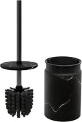 Toilet Brush and Holder Set - Toilet Bowl Brush and Holder with Sturdy Bristles for Thorough Cleaning - Concealed Matte Black Bathroom Accessories Toilet Cleaner Brush for Bathroom
