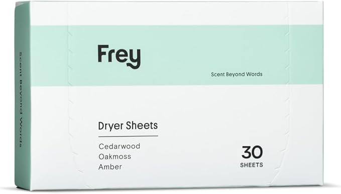 FREY Naturally Scented Dryer Sheets - Fabric Softener for Soft, Fresh & Clean Clothes (1-pack, Cedar Grove)