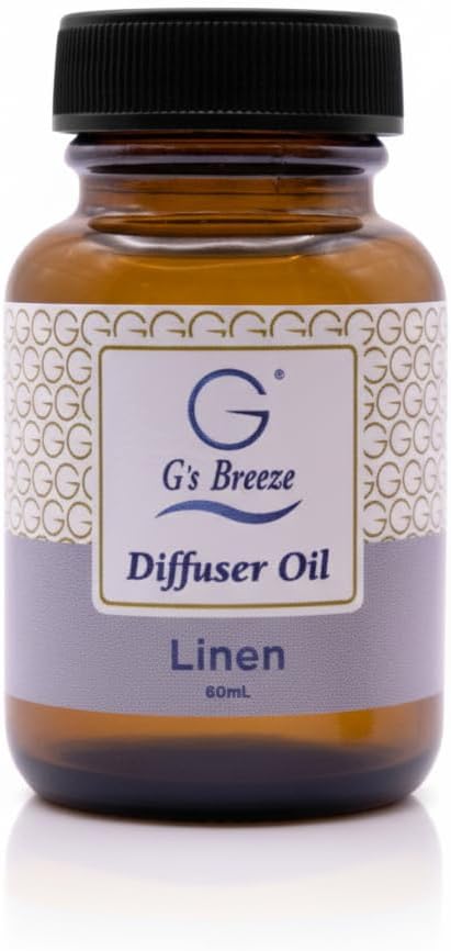 G's Breeze Linen Diffuser Oil – 60ml Soft & Soothing Linen Scent, Long-Lasting Aroma for Nurseries, Bedrooms, & Living Rooms, Easy Refill for Fragrance Oil Diffuser