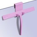 Shower Squeegee with Silicone Hook, 11" Inch Width All Purpose Squeegee Wiper for Shower Glass Doors Bathroom Mirror Tiles Car Window Cleaner Tool - Pink