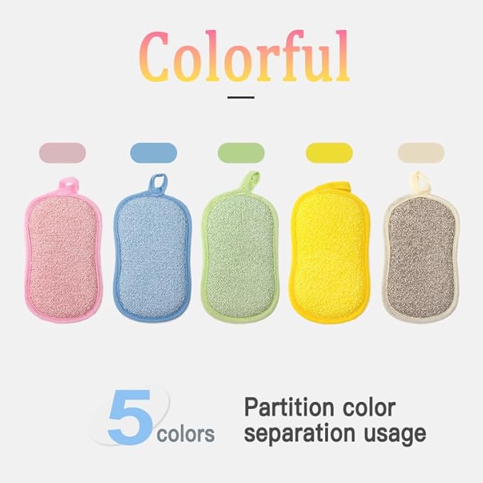 Kitchen Sponge,Dish Sponge,Scrub Sponges Cleaning Supplies,Sponges for Dishes Stainless Steel Wire to Remove Stubborn Stains,Durable Thickening 6-Pack