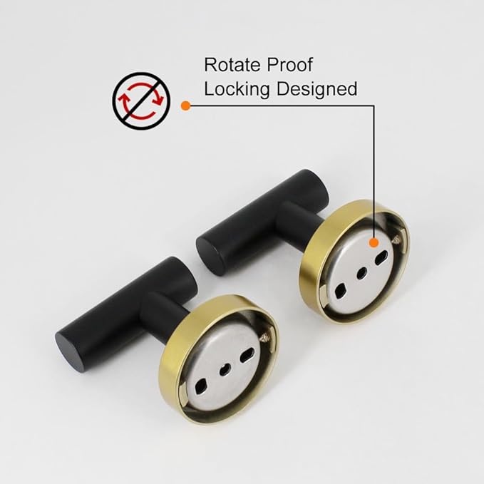 Stainless Steel Towel Coat Hooks Bathroom Clothes Garage Hotel Robe Hook Wall Mounted Bath Door Hanger 2 Pack Black & Gold
