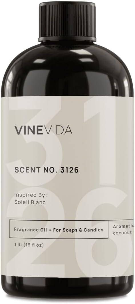 VINEVIDA Scent NO. 3126 Fragrance Oil - 16oz (1lb) - Inspired by: Soleil Blanc Fragrance Oil for Candle Making - Made in USA Candle Scents Scents for Soap Making