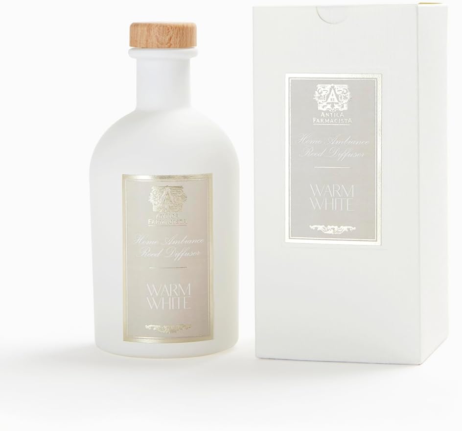 Antica Farmacista Home Ambiance Diffuser - Long-Lasting Reed Scent Diffuser - Luxury Room Freshener Gift - Warm White, 8.45 fl oz