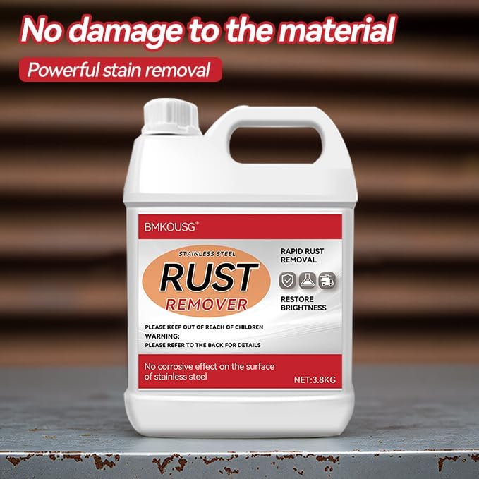 Stainless Steel Rust Stain Remover & Cleaner 1 Gallon- Quickly Cleans Stainless Steel Appliances, Furniture, Commercial Equipment, Grills, Sinks, and Tools | Powerful & Safe Metal Rust Remover