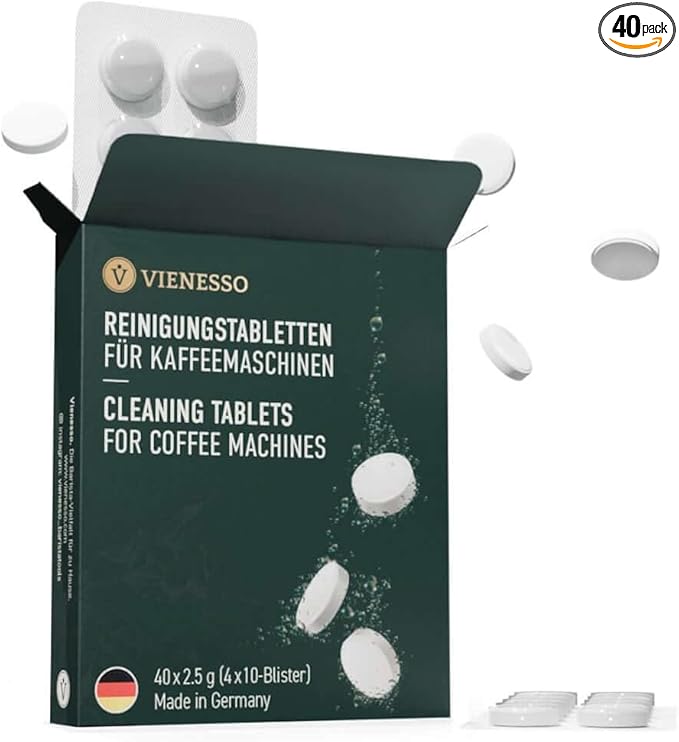 VIENESSO Cleaning tablets for fully automatic coffee machines - Highly effective tablets for all coffee machines e.g. Miele, Breville, Nespresso I environmentally friendly cleaner
