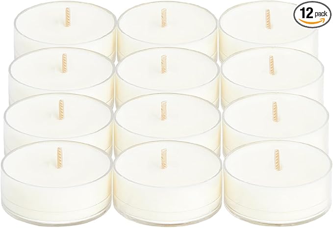 PartyLite Set of 12 Tea Lights Candles, Rose & Chamomile Scent, Aromatherapy Scented Candles Gift Set, Up to 4 to 6 Hours Burn Time