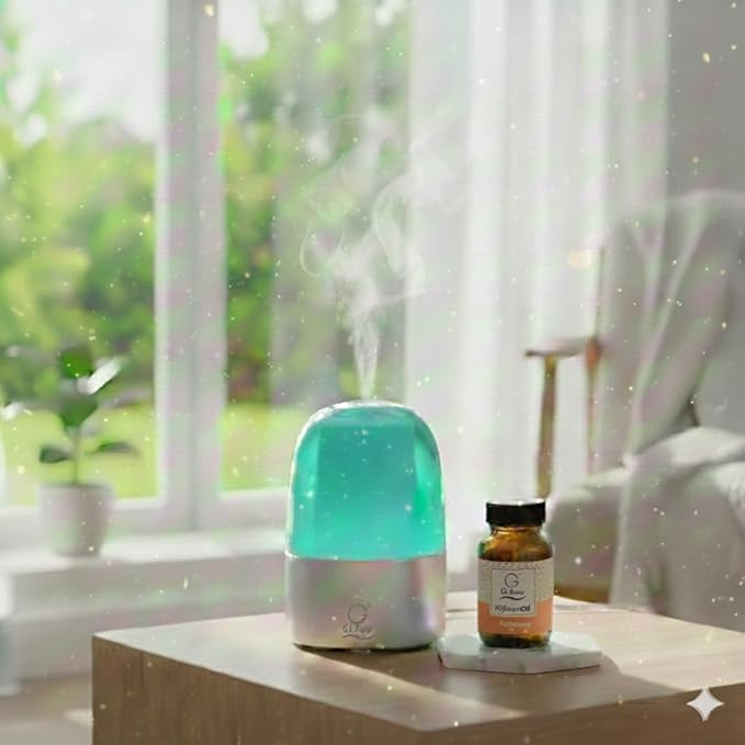 G's Breeze Smart Aroma Diffuser with Refill – Bluetooth & Wi-Fi App Control - LED Lighting, Adjustable Intensity - Long-Lasting Elegant Floral Fragrance for Home or Office - Fabulous