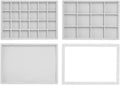 Wudygirl Jewelry Organizer Jewelry Tray with Lid Set of 4 Earring Jewelry Holder Organizer Velvet Ring Necklace Bracelet Box for Women Drawer Inserts Stackable (Gray)