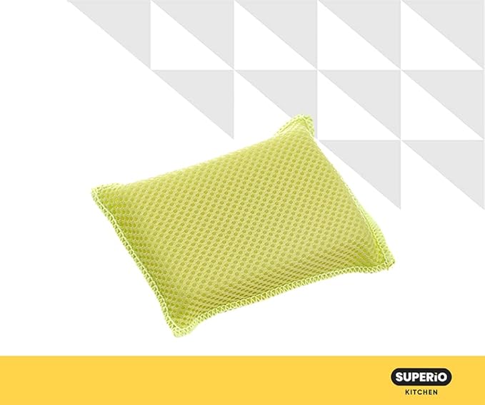 Microfiber Non-Scratch Dish & Kitchen Scrubber Heavy-Duty Household Cleaning Sponges, Multi-Purpose Cleaning Supplies for Dishes and Kitchens Pack of 6