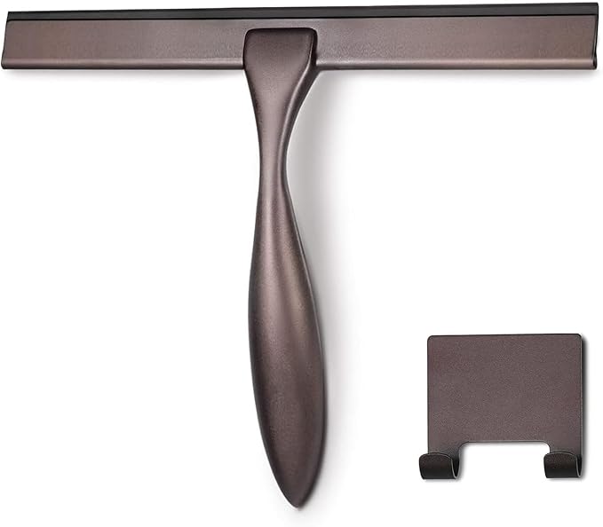 Hiware All-Purpose Shower Squeegee for Shower Doors, Bathroom, Window and Car Glass - Bronze, Stainless Steel, 14 Inches