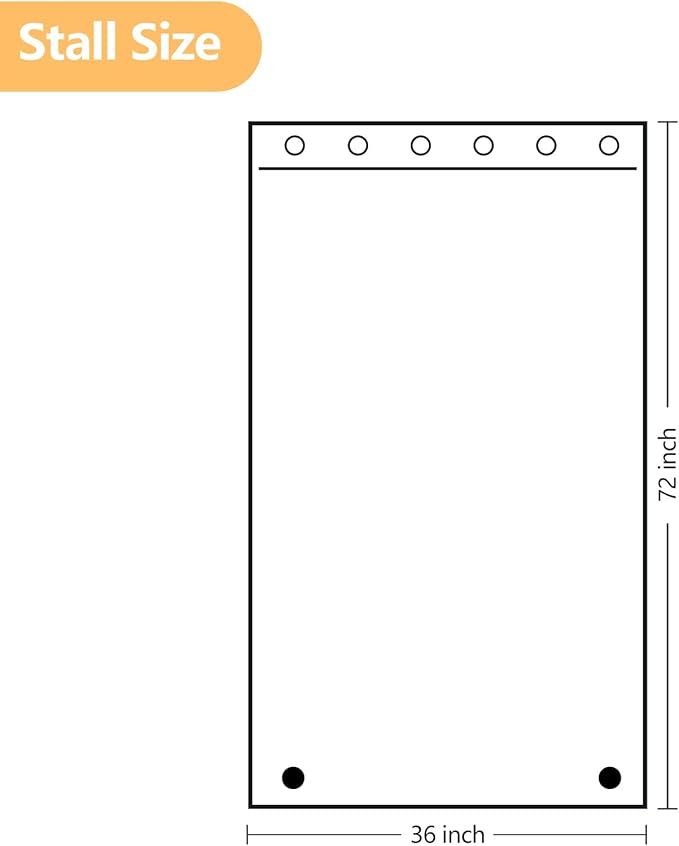 Waterproof Fabric Stall Shower Curtain Liner with 2 Large Magnets, 36 x 72 inch Half Size Cloth Shower Liner Washable, Narrow White Lightweight Bath Curtain for Single Stall