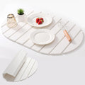 Large Stone Dish Drying Mat for Kitchen Counter,Absorbent Diatomaceous Earth Bath Mat Instant Drying Pad Foldable and Super Absorbent Mat for Dishes Cups Bottles (Oval 23*15.3in)