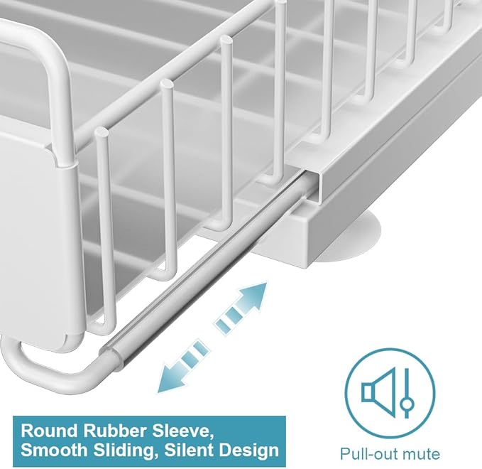 HOMEBOSILY Under Sink Organizer Kitchen, Pull Out Cabinet Organizer 2 Tier Slide Out Sink Shelf Cabinet Storage Shelves, Under Sink Storage for Kitchen Bathroom Cabinet, White, 1 Pack