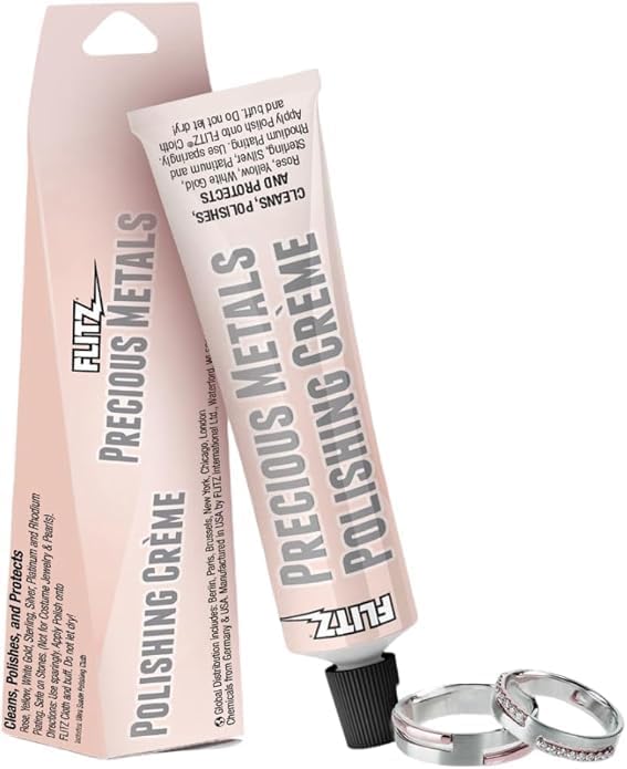 Flitz Precious Metals Polishing Creme - 1.76oz Tube of USA-Made Gold and Sterling Silver Jewelry Cleaner and Polish - Diamond Ring Cleaner to Remove and Protect Against Tarnish