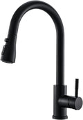 GIMILI Black Kitchen Faucet with Pull Down Sprayer Single Hole Kitchen Sink Faucet Suitable for Farmhouses RV Laundry Room Outdoor and Campers