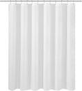 N&Y HOME Short Fabric Shower Curtain Liner 60 inches Long, Hotel Quality, Machine Washable, White Shorter Bathroom Curtains with Grommets, 72x60