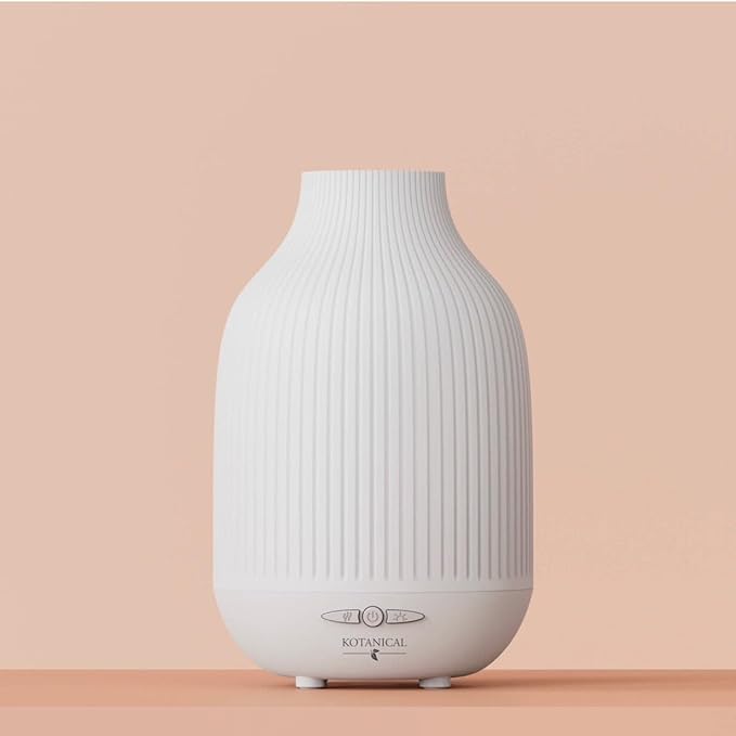 Rechargeable Essential Oil Diffuser – Cordless White Stone Aromatherapy Diffuser with LED Light, 250ml Water Tank, Portable & Silent Mist for Home, Bedroom, Office