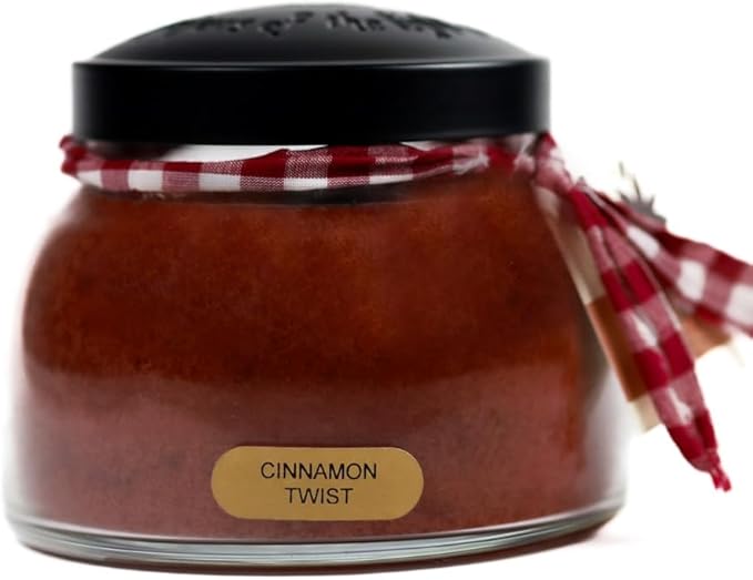 A Cheerful Giver - Cinnamon Twist Mama Scented Glass Jar Candle (22oz) with Lid & True to Life Fragrance Made in USA