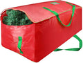 TQS Christmas Tree Storage Bag - Fits Up to Tall 7.5 ft Xmas Artificial Tree - Xmas Tree Box with Double Zippers and Reinforced Handles - Extra Large Storage Container for Trees and Decorations - Red