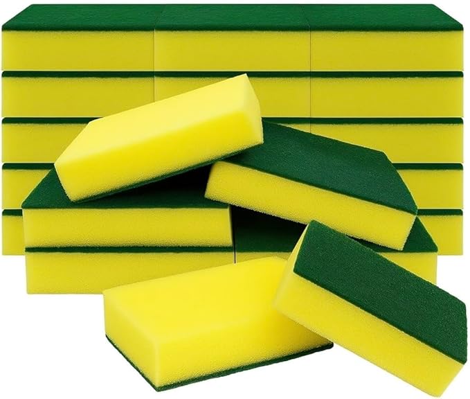 The FaarSky Double-Sided Kitchen Cleaning Sponges, 10-Pack, Heavy-Duty Scrubbing and Soft Absorbent Sides, Non-Scratch