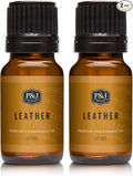 P&J Trading Leather Fragrance Oil 10ml Pack of 2 - Candle Scents for Candle Making, Soap Making Supplies, Diffuser Oil