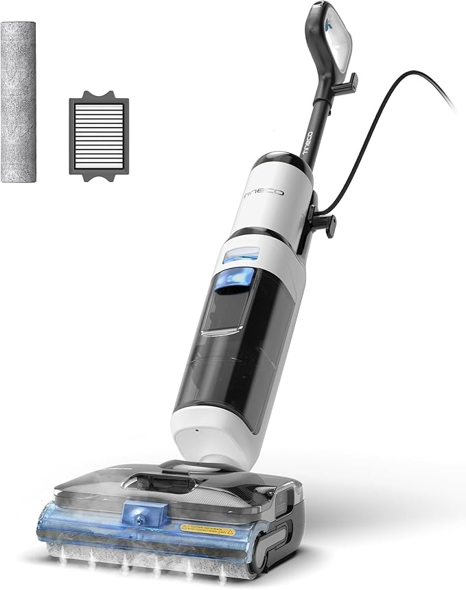 Tineco FLOOR ONE S6 Stretch Steam Corded Wet Dry Vacuum Steam Mop All-in-One, Tineco BoostSteam, 320℉ High-temp Steam Cleaning, 180° Lay-Flat, Anti-Tangle Design, One-Touch Self-Cleaning