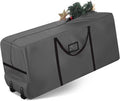 9 Ft Heavy Duty Christmas Tree Storage Bag 900d Oxford Fabric with Wheels and Reinforced Handles, Durable Xmas Storage Box for Disassembled Holiday Tree (9 ft,Grey)