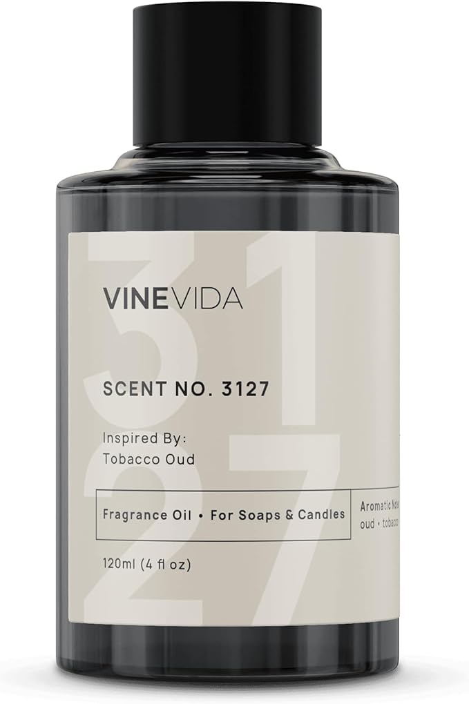 VINEVIDA Scent NO. 3127 Fragrance Oil - 120mL (4oz) - Inspired by: Tobacco Oud Fragrance Oil for Candle Making - Made in USA Candle Scents Scents for Soap Making