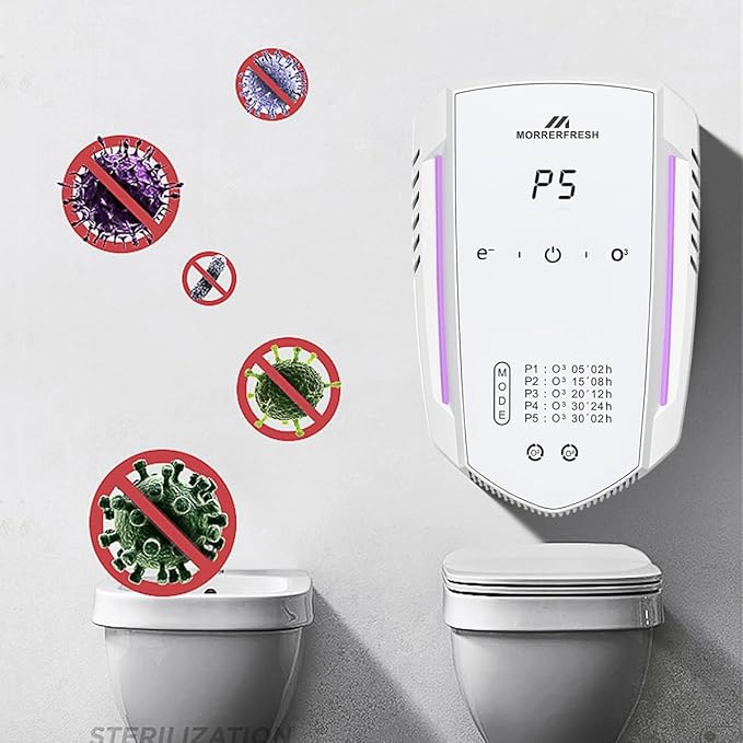 Morrerfresh Cat Litter Deodorizer Air Ionizer Ozone Generator Odor Eliminator for Home Pets Litter Box Room Toilet Garage Air Purifier or Car, Rooms, Smoke 99% Pets Poof Odor Eliminator Odor Removal