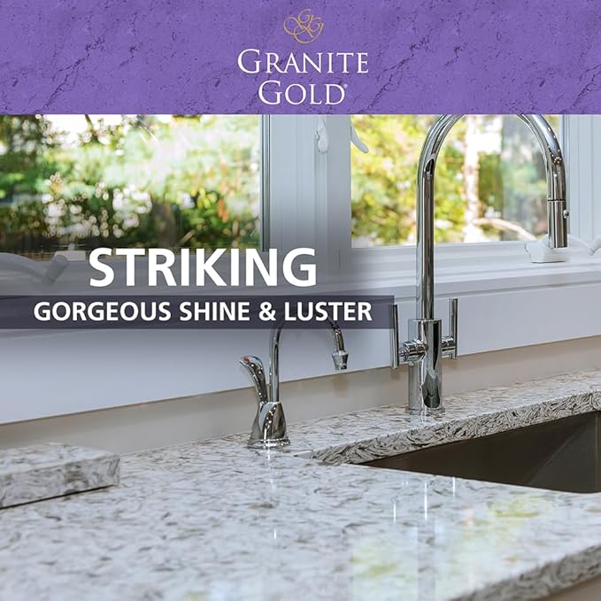 Granite Gold Clean and Shine Spray For Granite, Marble, Travertine, Quartz, Natural Stone Surfaces, 24 + 64 Fl Oz Value Pack