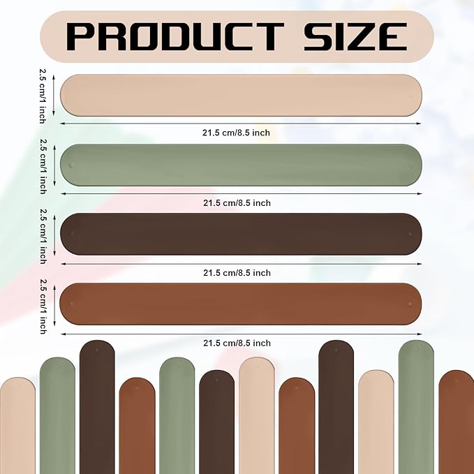 Charniol 12 Pieces Wrapping Paper Roll Holder Holiday Flip Wraps Silicone Covered Metal Strips Flip 1 x 9 Inch Stabilizer Slap Band for Poster Gift Paper Vinyl Storage Organize (Earth Color)