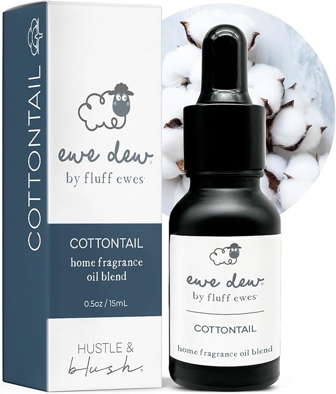 Hustle & Blush Essential Oils Blend for Dryer Balls, 15ml Cottontail, Natural Laundry Fragrance, Long-Lasting Fresh Scent, Ideal for Diffusers, Candle Making Holiday Gifts, Multi-Use for Home & DIY