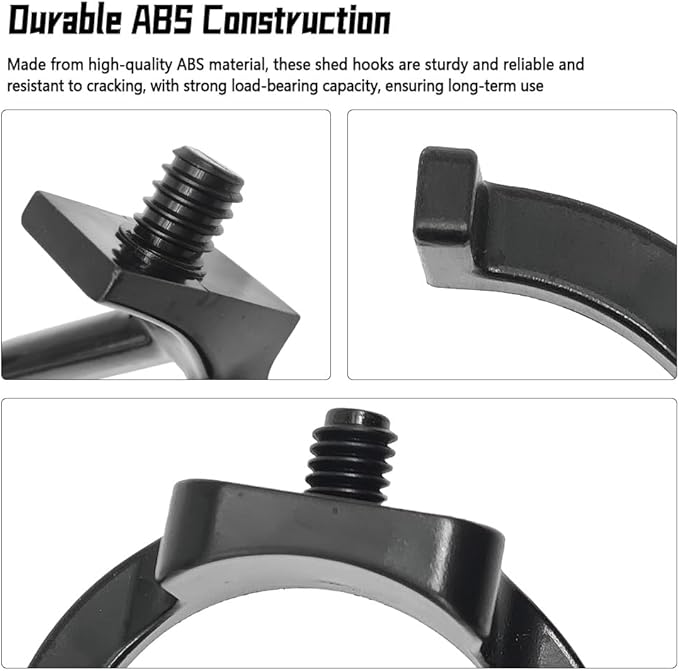 9 Pcs ABS Storage Shed Tool Hooks Shed Tool Hangers Fit for Suncast & Craftsman Sheds Include J-Shape, U-Shape and V-Shape for Organizing Tool, Ladders, Bulk Items, Hoses & Garden Tools Black