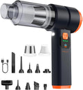 VNOST Car Vacuum Portable Cordless, 4-in-1 Handheld Vacuum Cordless with 30000PA Suction, 130000RPM, 6800mAh Battery, 10 Nozzles, Rubber Paint Material for Car, Home, Birthday Gifts (Black)