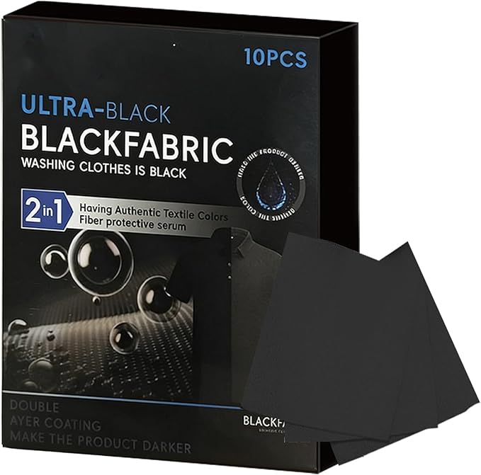 Black Clothing Color Restorer Sheet, with Quick-Absorb Design, 10pieces, Gentle On All Fabrics, Laundry Color Catcher, Easy to Use, for Cotton, T-Shirts, Jeans, Sweaters, and Even Shoes