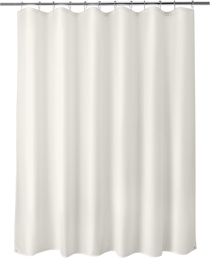 Titanker Fabric Shower Curtain Liner Washable, 70 x 72 Inches, Cream Shower Liner Fabric with 2 Magnets, Bathroom Polyester Shower Liner Waterproof Soft Lightweight, Cream