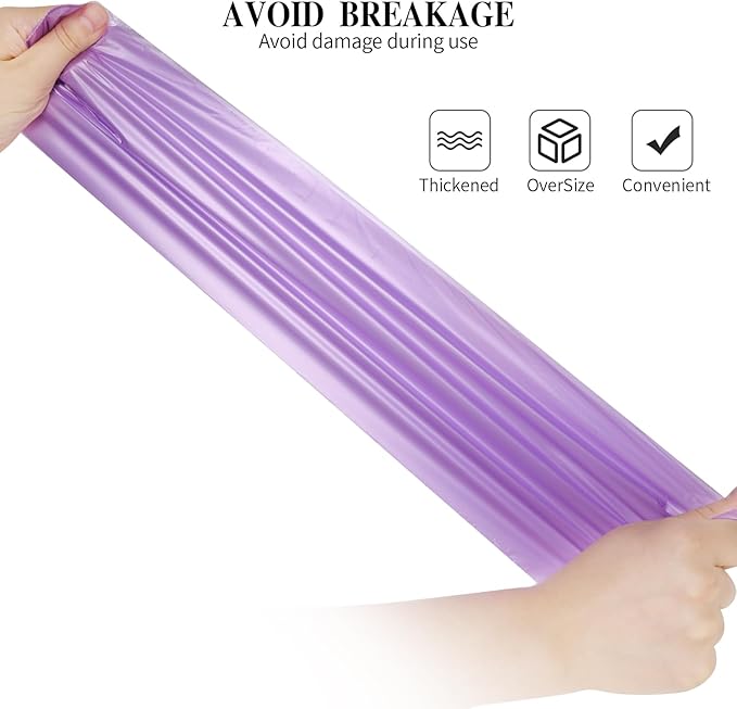 3 Rolls Small Trash Bags - 60 Counts Durable 4 Gallon Small Garbage Bags for home office kitchen Bathroom Bedroom Trash Can liners（Purple）