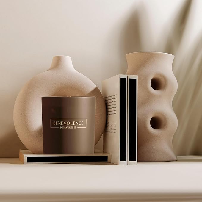 Benevolence LA Bergamot & Jasmine Christmas Scented Candles | Soy Candles, Black Candle for Home | Holiday Candle Gifts for Women and Men | Home Fragrance | Aromatherapy | 8oz, 45 Hour Burn