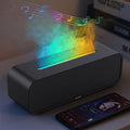 Essential Oil Diffuser, Music Sync Fire Flame Aromatherapy Diffuser, 250ml Cool Mist Humidifier, Scent Aroma Diffuser with 7 Colors Light, Remote Control, Timer & Auto-Off for Home Room (Black)
