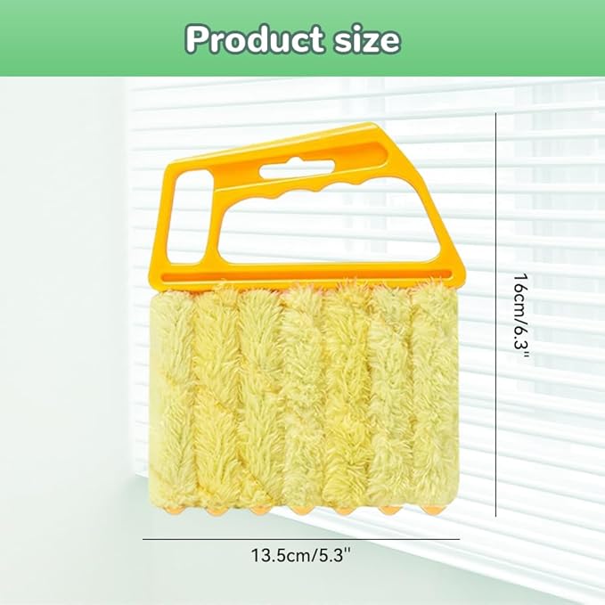hoehew 4PC Blind Cleaner Duster Tool, 2025 Upgrade Window Venetian Microfiber 7 Finger Duster Brush Dusting Cleaner Tools for Window Shutters Air Conditioner Vinyl Wood Blinds with 4 Cloth Cover (A)