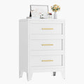 Metal Dresser Narrow Dresser for Bedroom Chest, 35.43" H Drawer Chest, Closet Dressers & Chests of Drawers for Living Room, Hallway (3 Drawers White 24inch Wide)