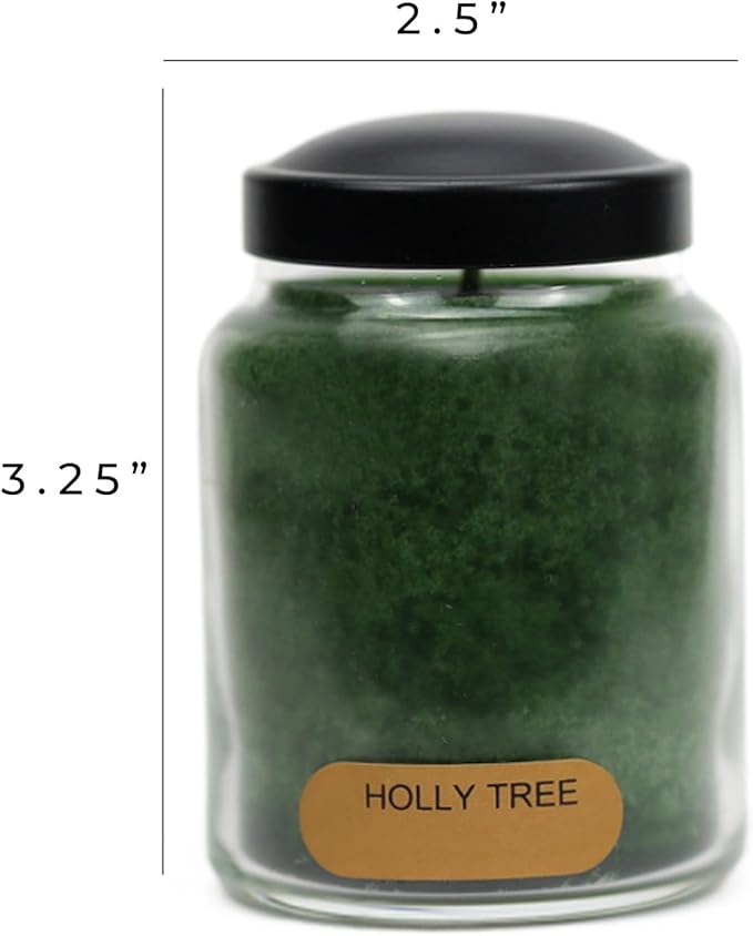 A Cheerful Giver - Holly Tree Baby Scented Glass Jar Candle (6oz) with Lid & True to Life Fragrance Made in USA